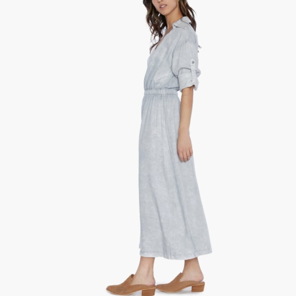 Wash Lab Denim Shirtdress In Ash Grey SIZE L#2608* - Picture 3 of 9